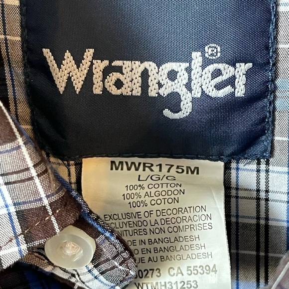 Wrangler size large pearl snap rodeo western shirt work wear - Picture 5 of 16